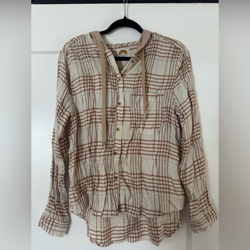 Women’s hooded Plaid Shirt